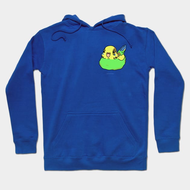 Fat budgie - green Hoodie by CMCdoodles